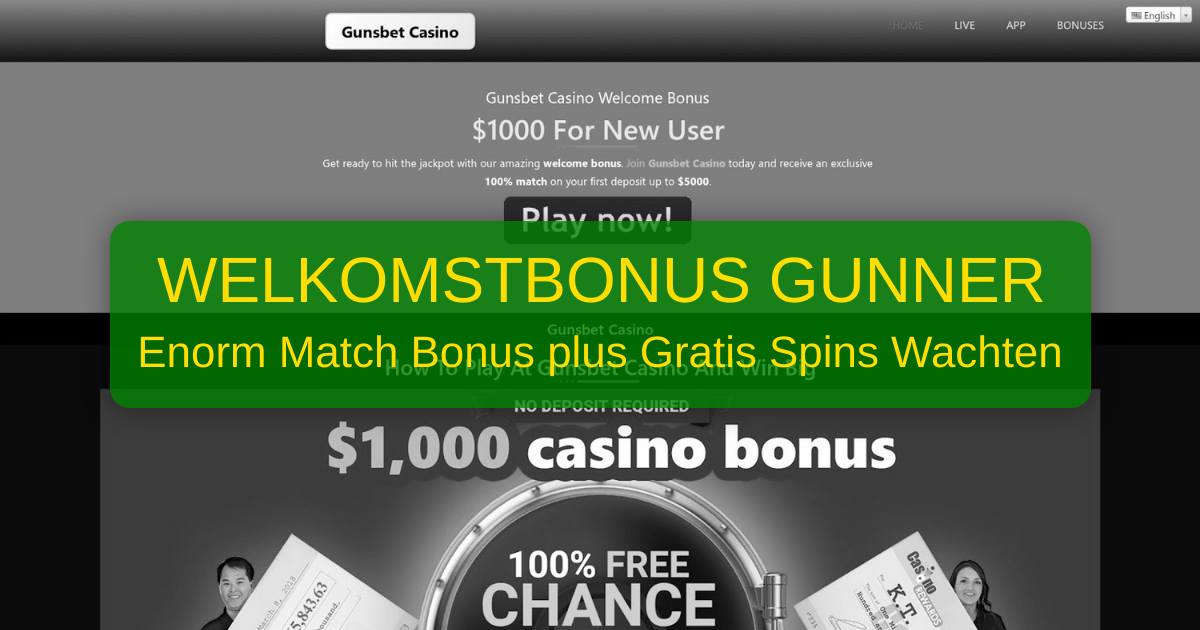 Gunsbet Casino welcome bonus
